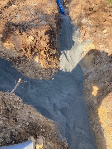 Chantier de réhabilitation maison individuelle fosse et épandage près de Toulonjac